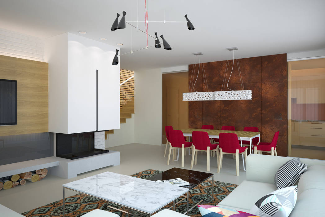 Дом для семейной пары с двумя детьми в г. Черкассы, дизайн-студия Олеси Середы дизайн-студия Олеси Середы Гостиная в стиле минимализм