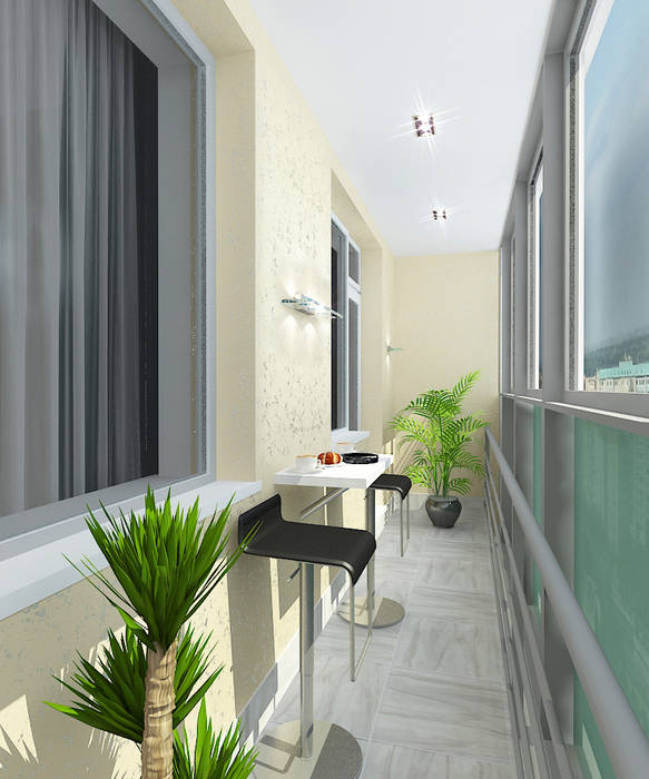 Квартира в элитном жилом комплексе "Парус", Design Rules Design Rules Балкон и терраса в стиле минимализм