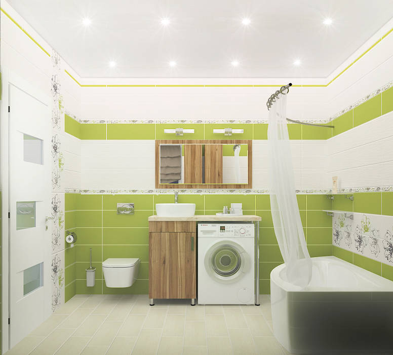 Компактный загородный дом, Design Rules Design Rules Mediterranean style bathrooms