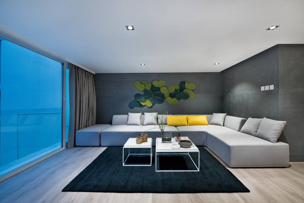 Magazine editorial - House in Sai Kung by Millimeter, Millimeter Interior Design Limited Millimeter Interior Design Limited Modern living room
