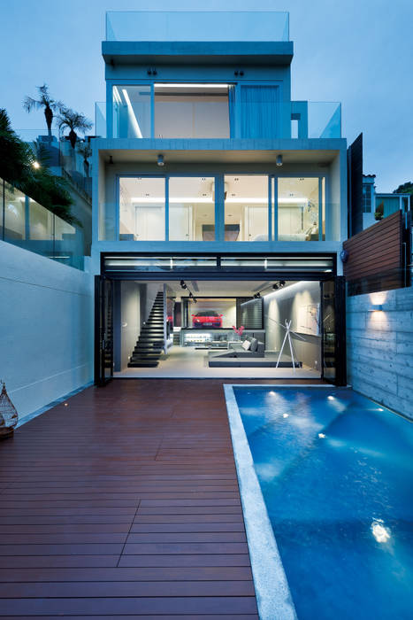 Magazine editorial - House in Sai Kung by Millimeter, Millimeter Interior Design Limited Millimeter Interior Design Limited Modern houses Sky,Blue,Water,Shade,Building,Urban design,Real estate,Facade,Condominium,Wood