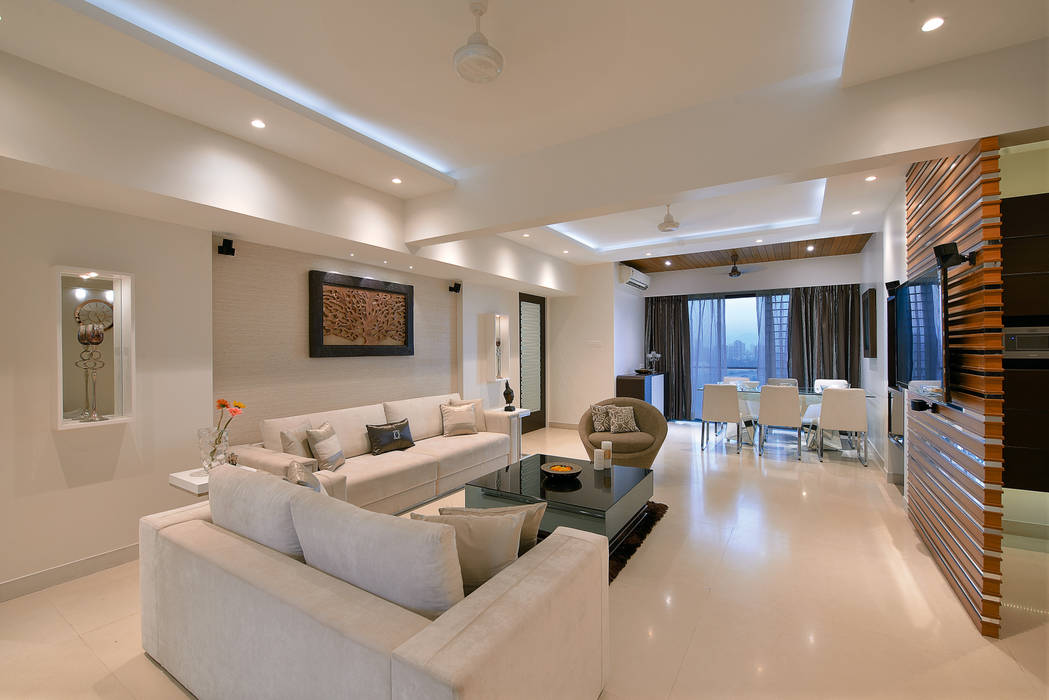 Tranquil House, Milind Pai - Architects & Interior Designers Milind Pai - Architects & Interior Designers Modern living room