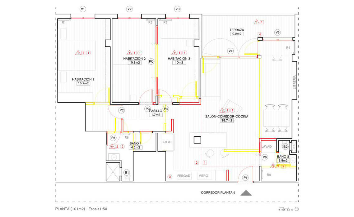 Penthouse Apartment, Salas Arquitectura+Diseño Salas Arquitectura+Diseño モダンな 家