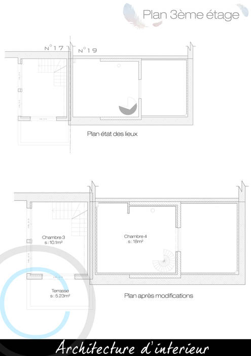 Rénovation - Réunion de 2 maisons, Crhome Design Crhome Design Phòng ngủ phong cách hiện đại