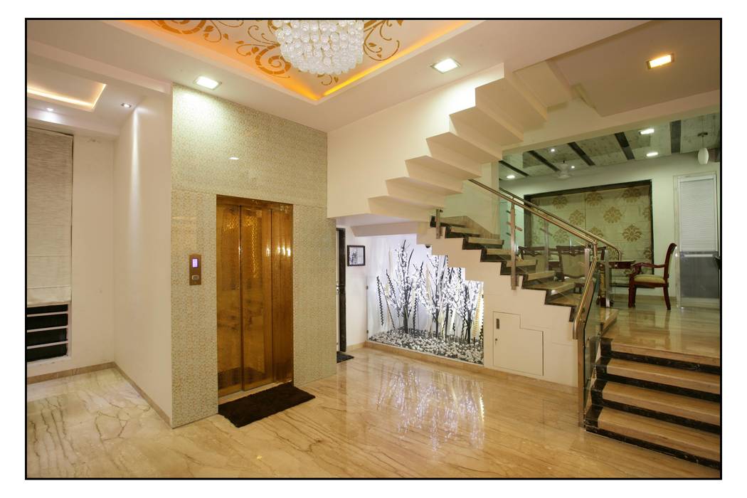 Entrance lobby sayyam interiors. Stairs Marble Stairs