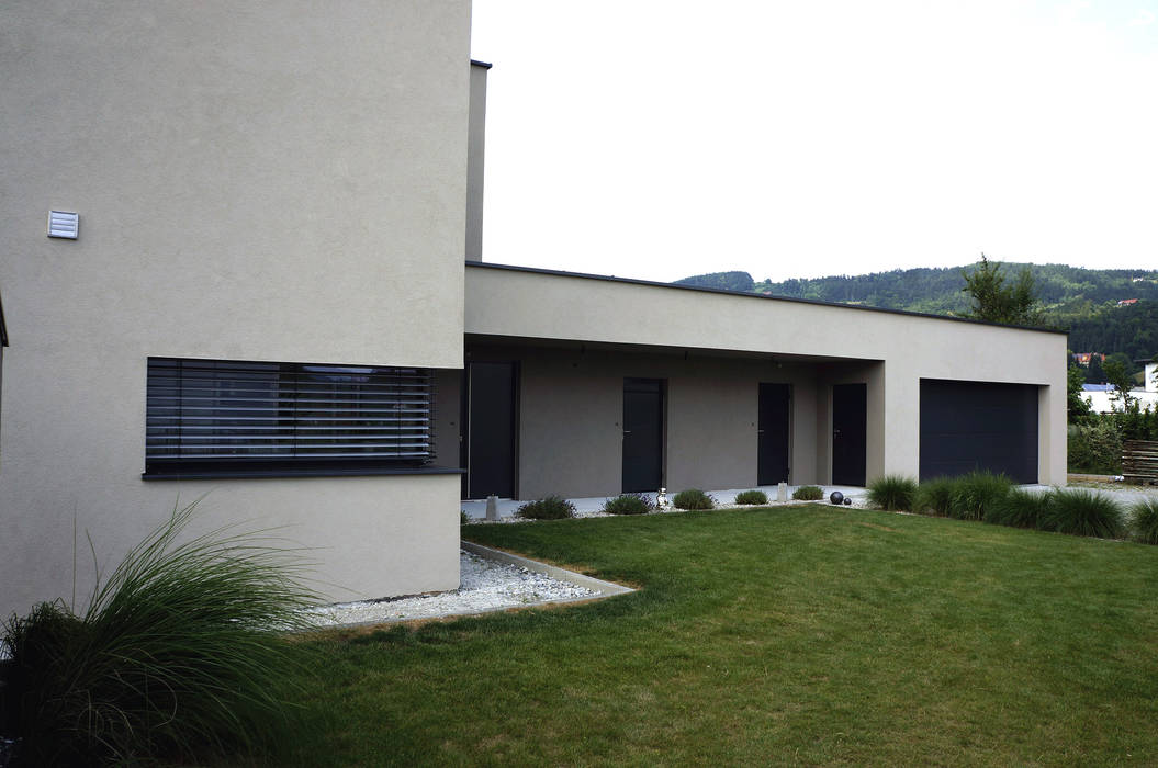 Ansicht garage einfamilenhaus s. moderne garagen & schuppen von up2