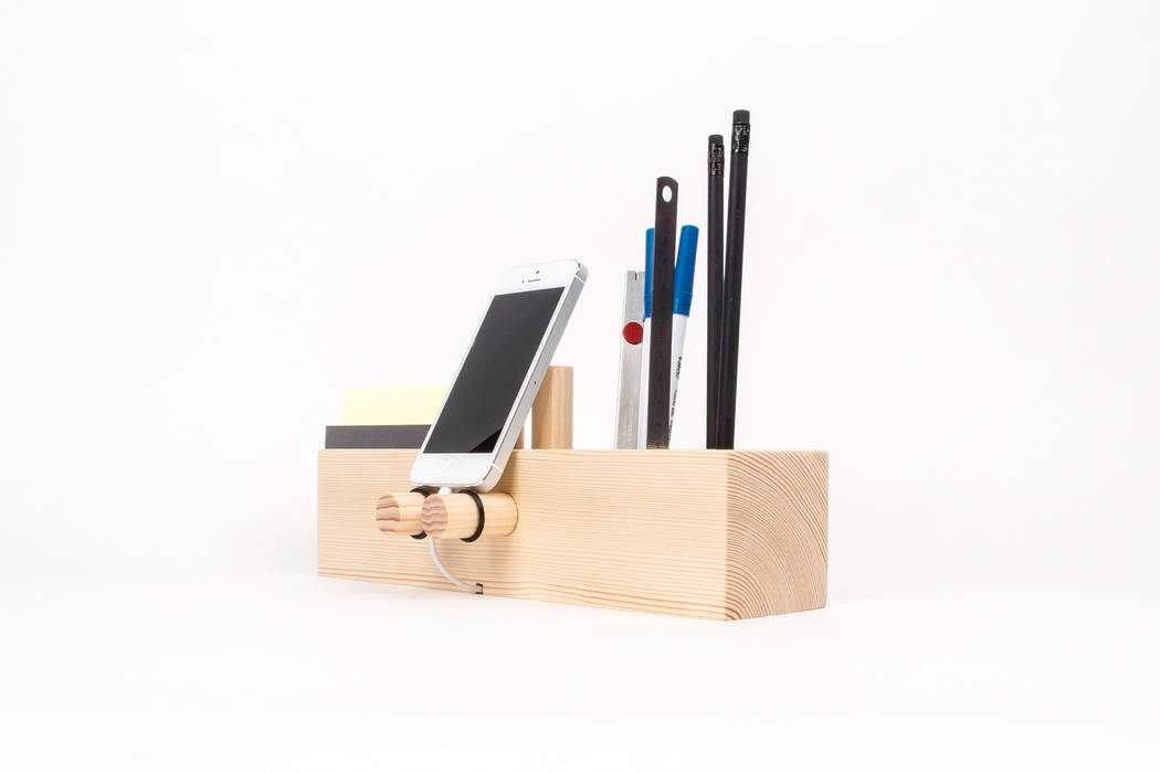 핸드폰거치대 연필꽂이 Venti (Desk Organizer Venti), Orange Wood Orange Wood