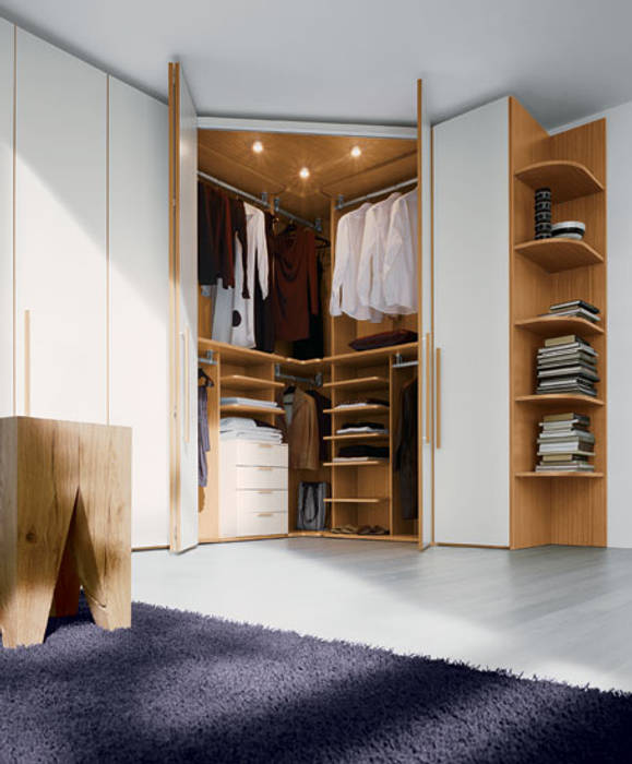 Built in Hinged Door Corner Wardrobe Bravo London Ltd Modern style bedroom