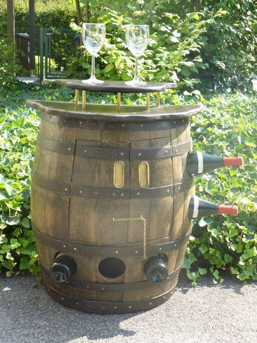 Weinfass Minibar Woodstoneart Ausgefallene Weinkeller Holz Holznachbildung Weinkeller