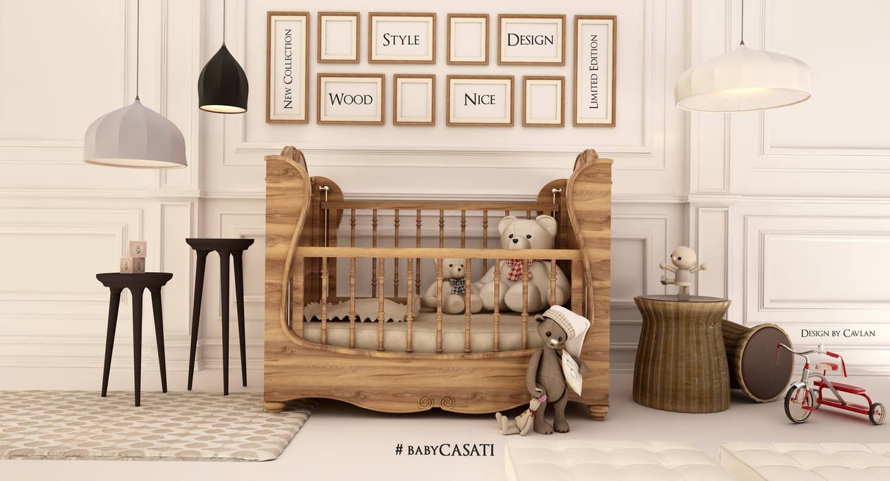 new curve bebek odası, babyCASATI babyCASATI Phòng trẻ em phong cách đồng quê Gỗ Wood effect Beds & cribs