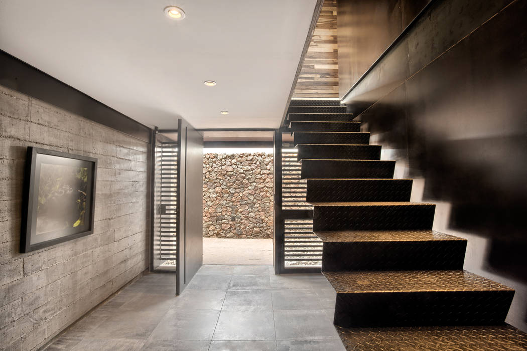 Casa Evans, A4estudio A4estudio Modern Corridor, Hallway and Staircase