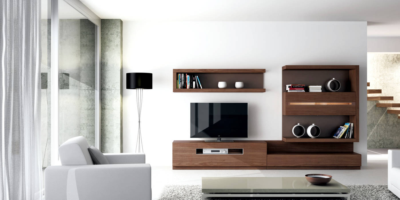 SALONES, MUEBLES OYAGA MUEBLES OYAGA Soggiorno moderno Supporti TV & Pareti Attrezzate