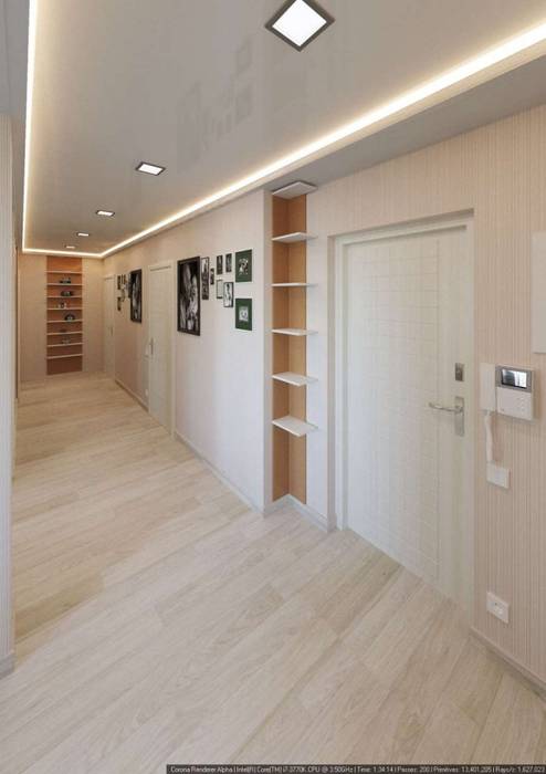 Дизайн интерьера квартиры 90кв.м в г.Саратове на ул.Шелковичной-2, hq-design hq-design Corredores, halls e escadas modernos