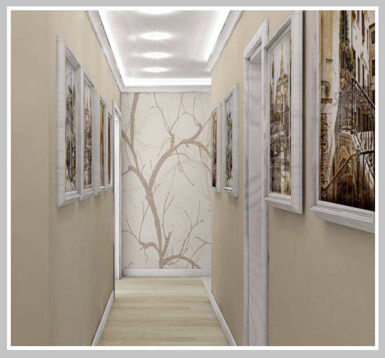 Прихожая-Холл Вид 3 Рязанова Галина Коридор, прихожая и лестница в стиле минимализм