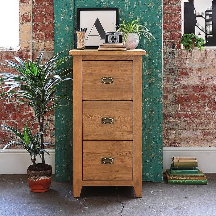 Oakland 3 Drawer Filing Cabinet The Cotswold Company Study/office Wood Wood effect