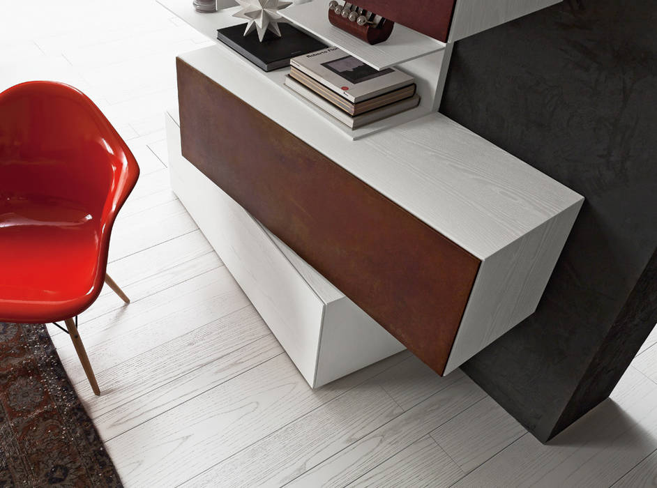 Elementi inclinart: soggiorno in stile in stile moderno di presotto ... Presotto industrie mobili