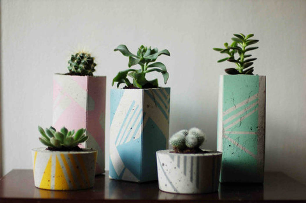 Ail + El Concrete Planters Dust Moderne tuinen Planten & accessoires