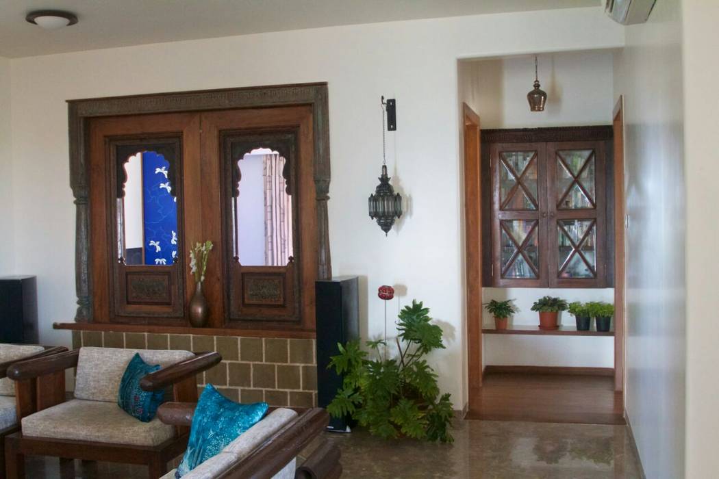 jharokhas ( windows ) uttara and adwait furniture Asian style living room