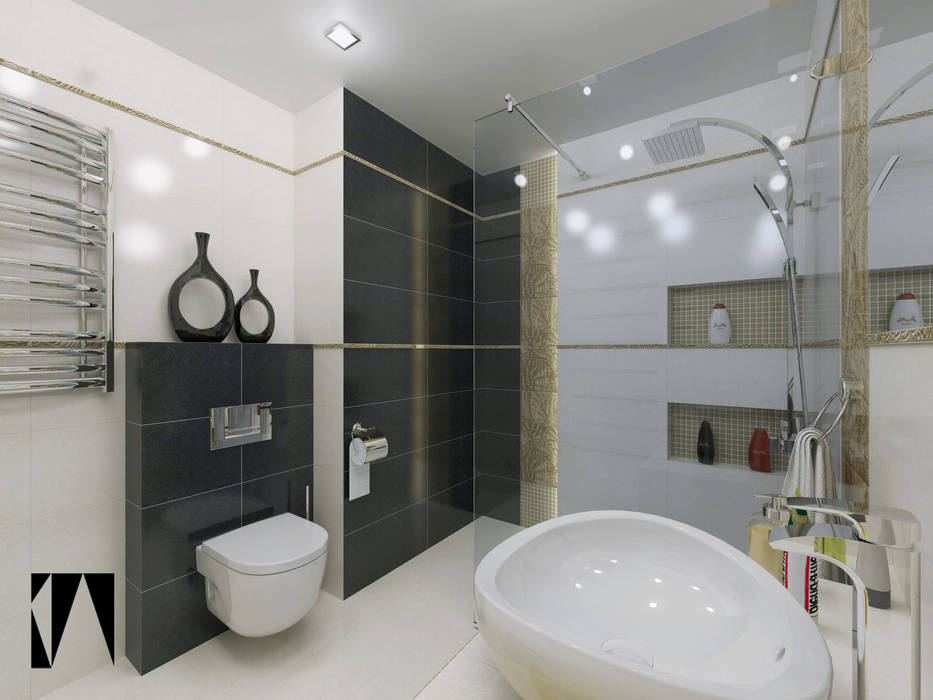 Złota łazienka, Katarzyna Wnęk Katarzyna Wnęk Modern bathroom