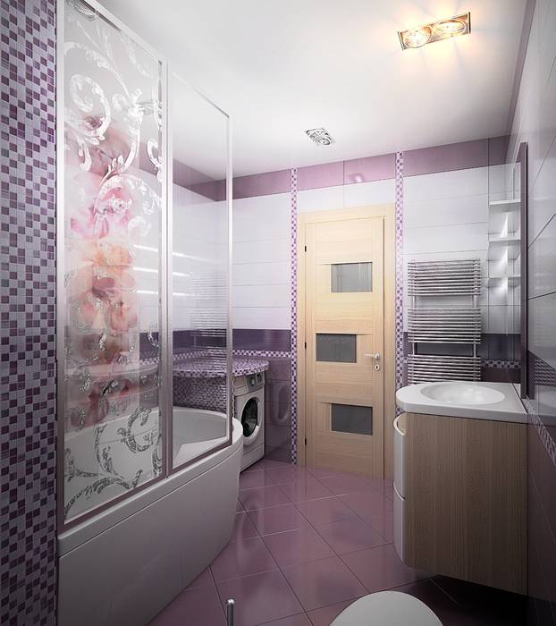 Проект 3х комнатной квартиры в Харькове, Инна Михайская Инна Михайская 現代浴室設計點子、靈感&圖片