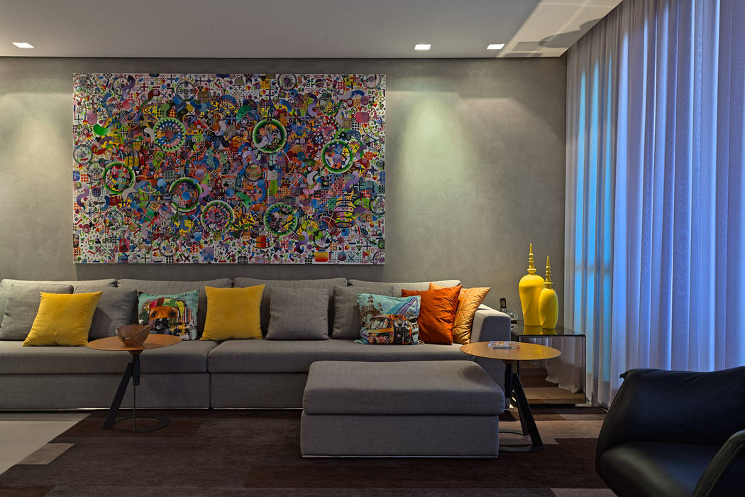 Apartamento Homem Solteiro, Mariana Borges e Thaysa Godoy Mariana Borges e Thaysa Godoy Modern living room