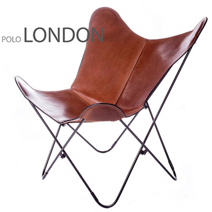 BKF Polo London leather chair with black frame, Big BKF Buenos Aires Big BKF Buenos Aires Living room Leather Grey Sofas & armchairs
