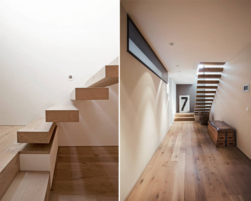 Objekt 255, meier architekten zürich meier architekten zürich Modern corridor, hallway & stairs Wood Wood effect