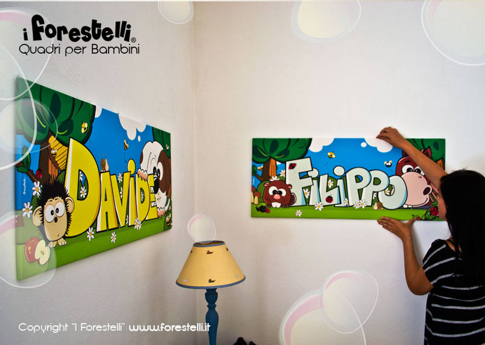 Quadri personalizzati col nome per le camerette dei bambini: le ... Quadri per bimbi
