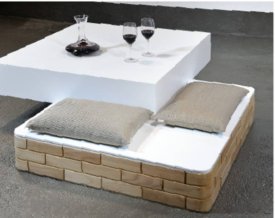 Spazi domestici, Blocco Arreda Blocco Arreda Modern living room Wood Wood effect Side tables & trays