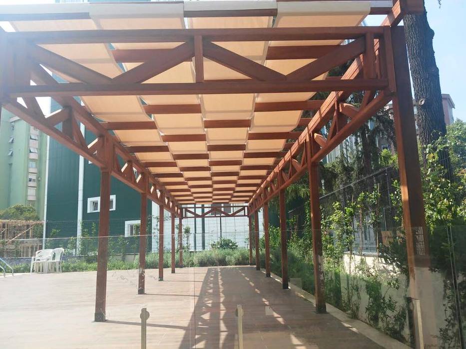 SAPELLİ PERGOLE, AĞAÇ EV MOBİLYA PEYZAJ LTD. ŞTİ. AĞAÇ EV MOBİLYA PEYZAJ LTD. ŞTİ. Modern Garden Wood Wood effect Greenhouses & pavilions