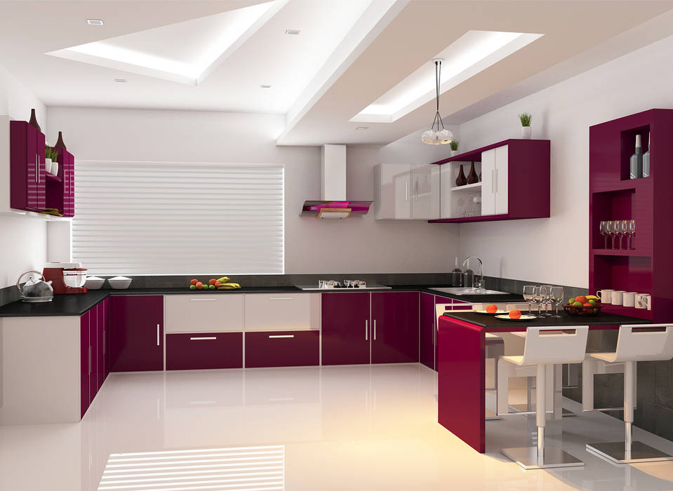 Modular Kitchen, Nimble Interiors Nimble Interiors Rustikale Küchen