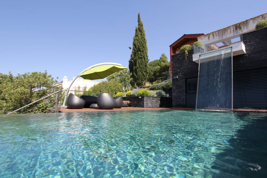 Casa Madeira Riscos Atitudes Lda Piscinas Modernas Ardosia Verde Homify