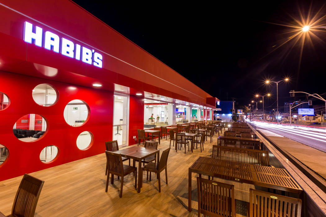 Habib's Bancários Martins Lucena Arquitetos Varandas, alpendres e terraços modernos