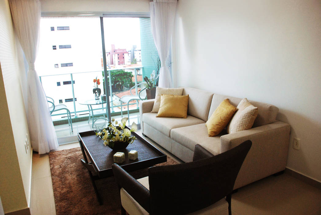 Apartamento MC, Martins Lucena Arquitetos Martins Lucena Arquitetos ห้องนั่งเล่น