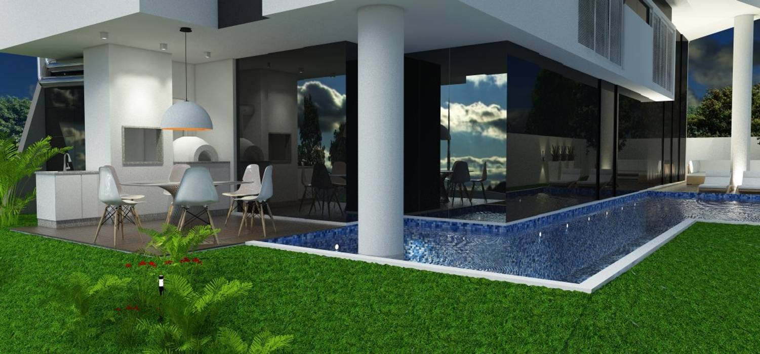 Residência Aventador, ANNA MAYA ARQUITETURA E ARTE ANNA MAYA ARQUITETURA E ARTE Piscinas escandinavas Vidro