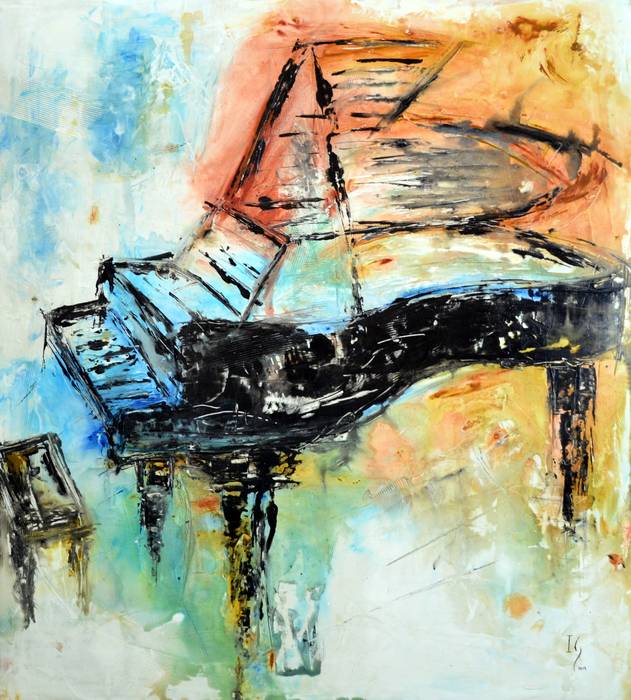 Obras de Música , Galeria Ivan Guaderrama Galeria Ivan Guaderrama Salones modernos Arte artes cristiano pintura pinturas escaleras paredes cuarto colorido abstracto moderno ivanguaderrama galeria contemporaneo original diseño mexicano piano instrumento musica instrumentos