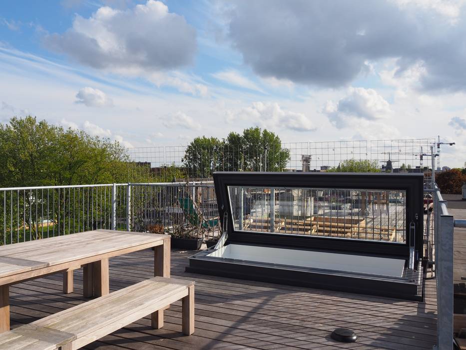 Rooftop terrace with Skydoor access Glazing Vision Patios & Decks Glass