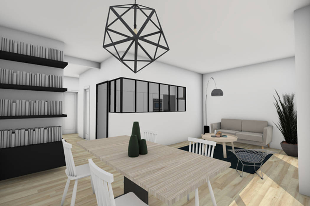 Une chambre supplémentaire à Vincennes, Dem Design Dem Design 現代廚房設計點子、靈感&圖片 鐵/鋼