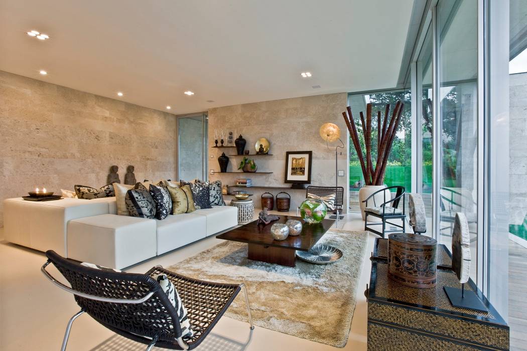 Living Room Viterbo Interior design Salas de estar ecléticas