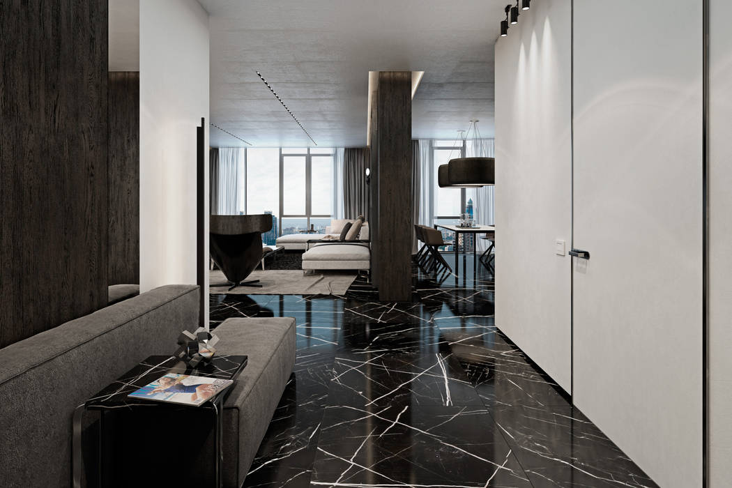 Apartment in Kiev. Ukraine, Diff.Studio Diff.Studio Minimalistischer Flur, Diele & Treppenhaus