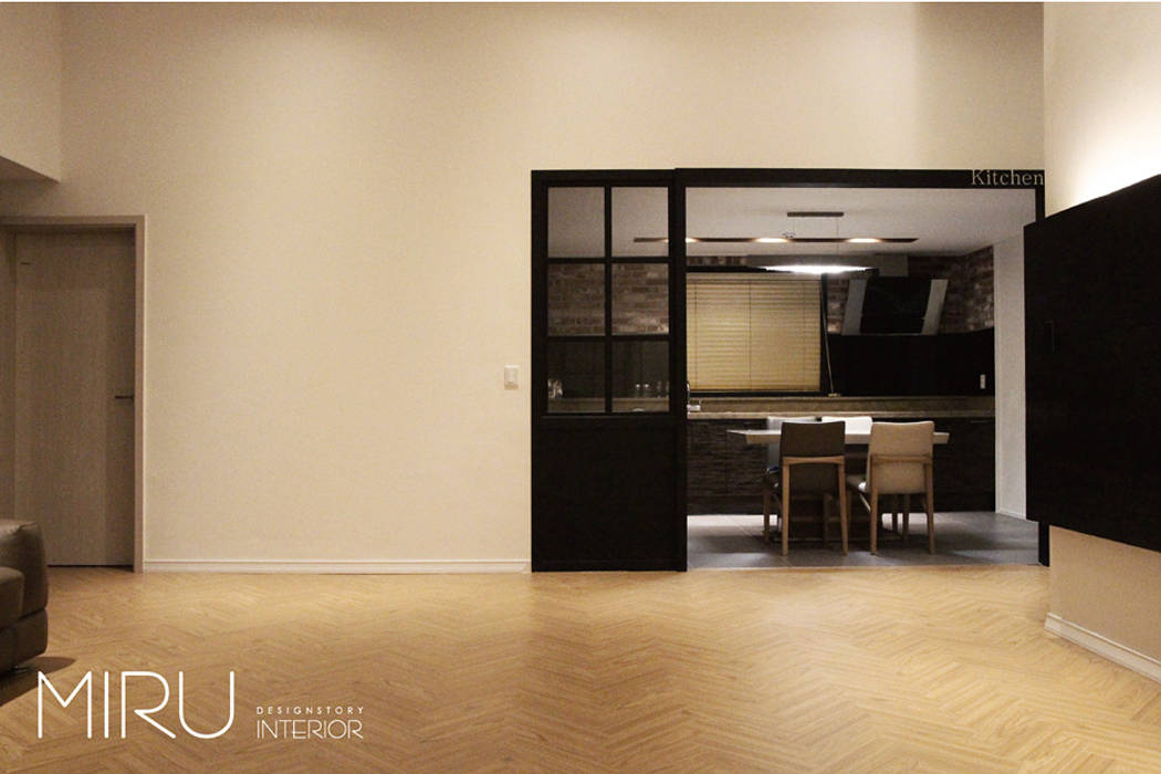 모던한 단독주택 인테리어-주방,안방, 미루디자인 미루디자인 現代廚房設計點子、靈感&圖片