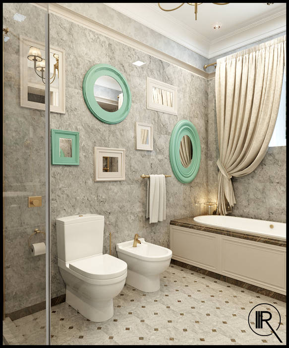 Интерьер дома для молодой семьи, Rash_studio Rash_studio Classic style bathrooms