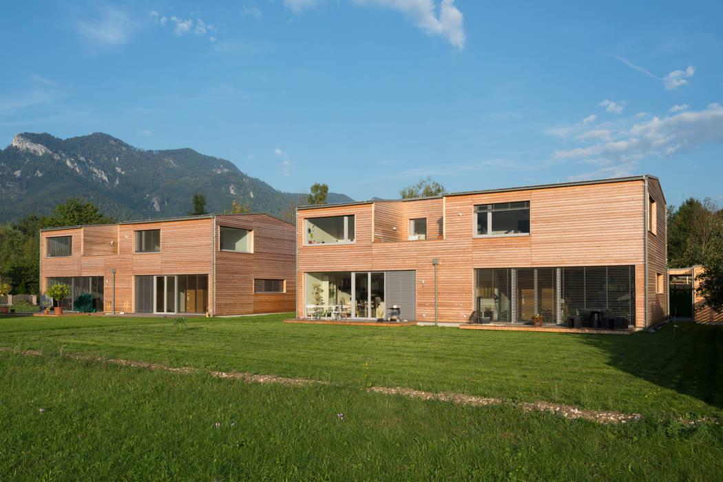 Gartenansicht Steinkogler Aigner Architekten Moderne Häuser Holz Holznachbildung