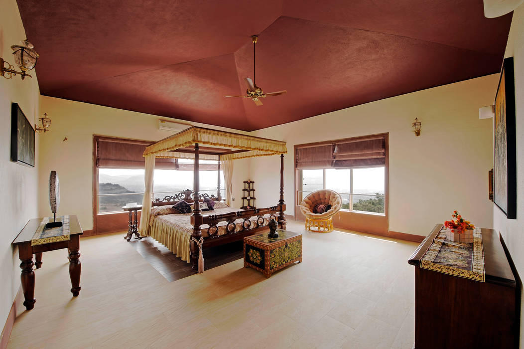Lonavla Bungalow, JAYESH SHAH ARCHITECTS JAYESH SHAH ARCHITECTS Asian style bedroom