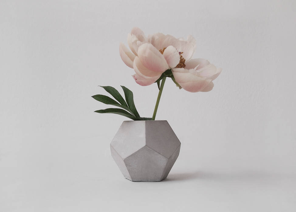Dodecahedron / Vase aus Beton, frauklarer frauklarer Scandinavian style living room Accessories & decoration