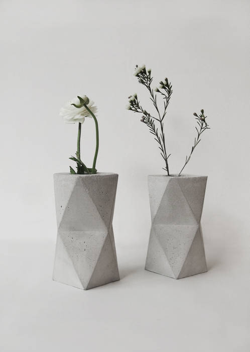 Geometric concrete Vase / Vase aus Beton von frauklarer Skandinavisch
