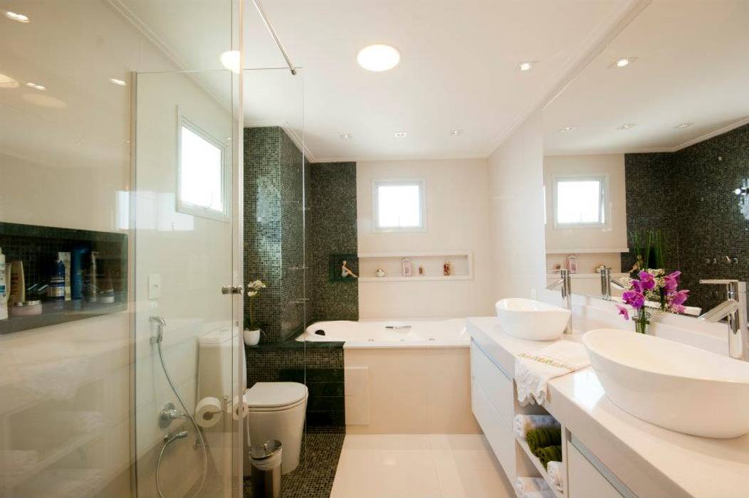 Banheiro Casal, ProArq Brasil ProArq Brasil Modern Bathroom Marble Green