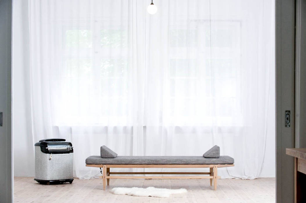 L1 Chaise longue Loft Kolasinski Scandinavian style bedroom Flax/Linen Pink Sofas & chaise longue