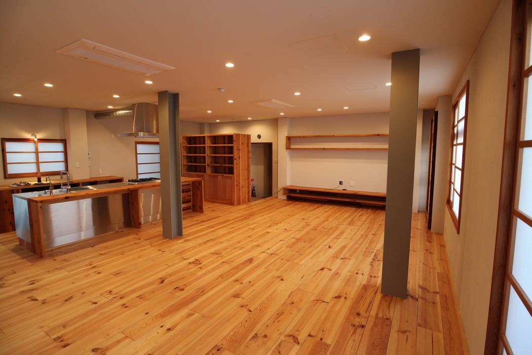 M邸リノベーション, 阿部工務所 阿部工務所 Living room Wood Wood effect