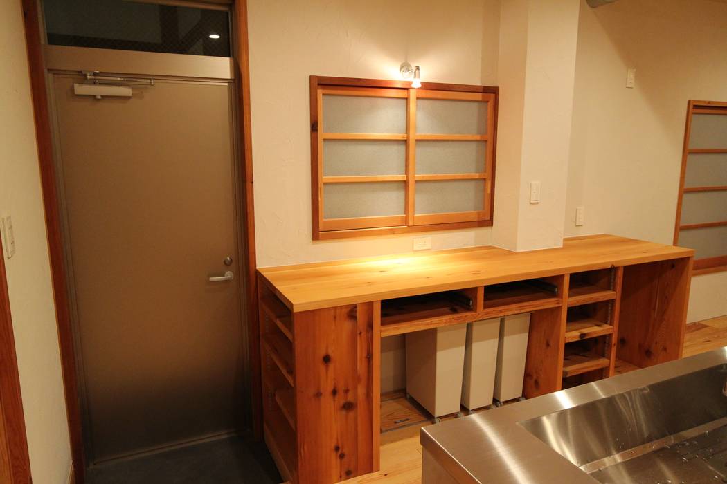 M邸リノベーション, 阿部工務所 阿部工務所 Cocinas de estilo minimalista Madera Acabado en madera Encimeras